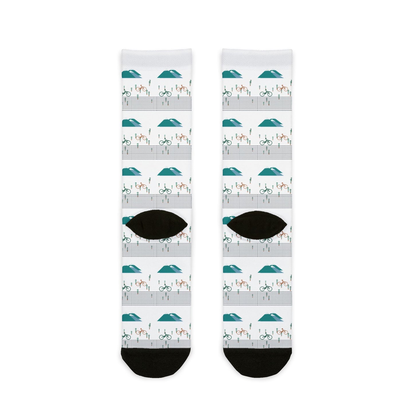 Nature-Inspired Crew Socks, Fun Gift for Outdoor Lovers, Cozy Footwear for Hiking, Unique Sublimation Socks, Casual Everyday Style