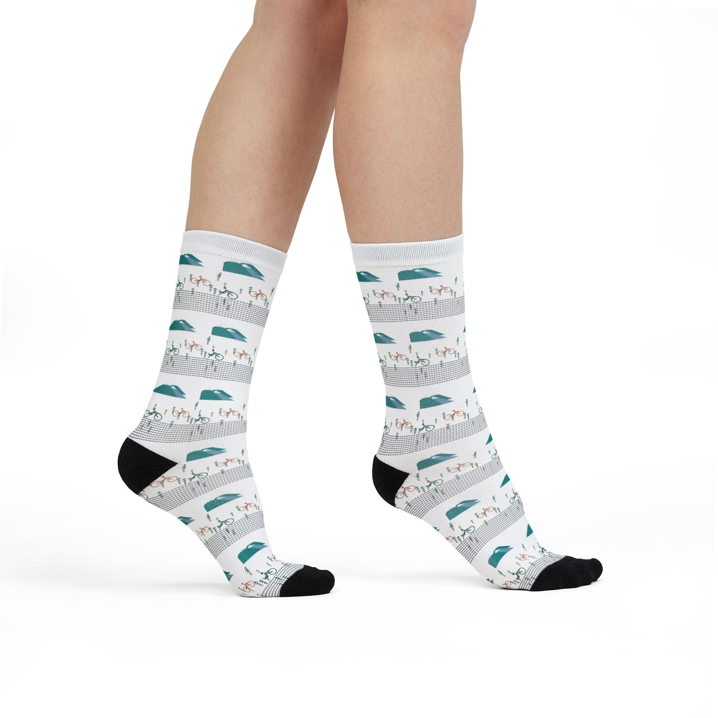 Nature-Inspired Crew Socks, Fun Gift for Outdoor Lovers, Cozy Footwear for Hiking, Unique Sublimation Socks, Casual Everyday Style