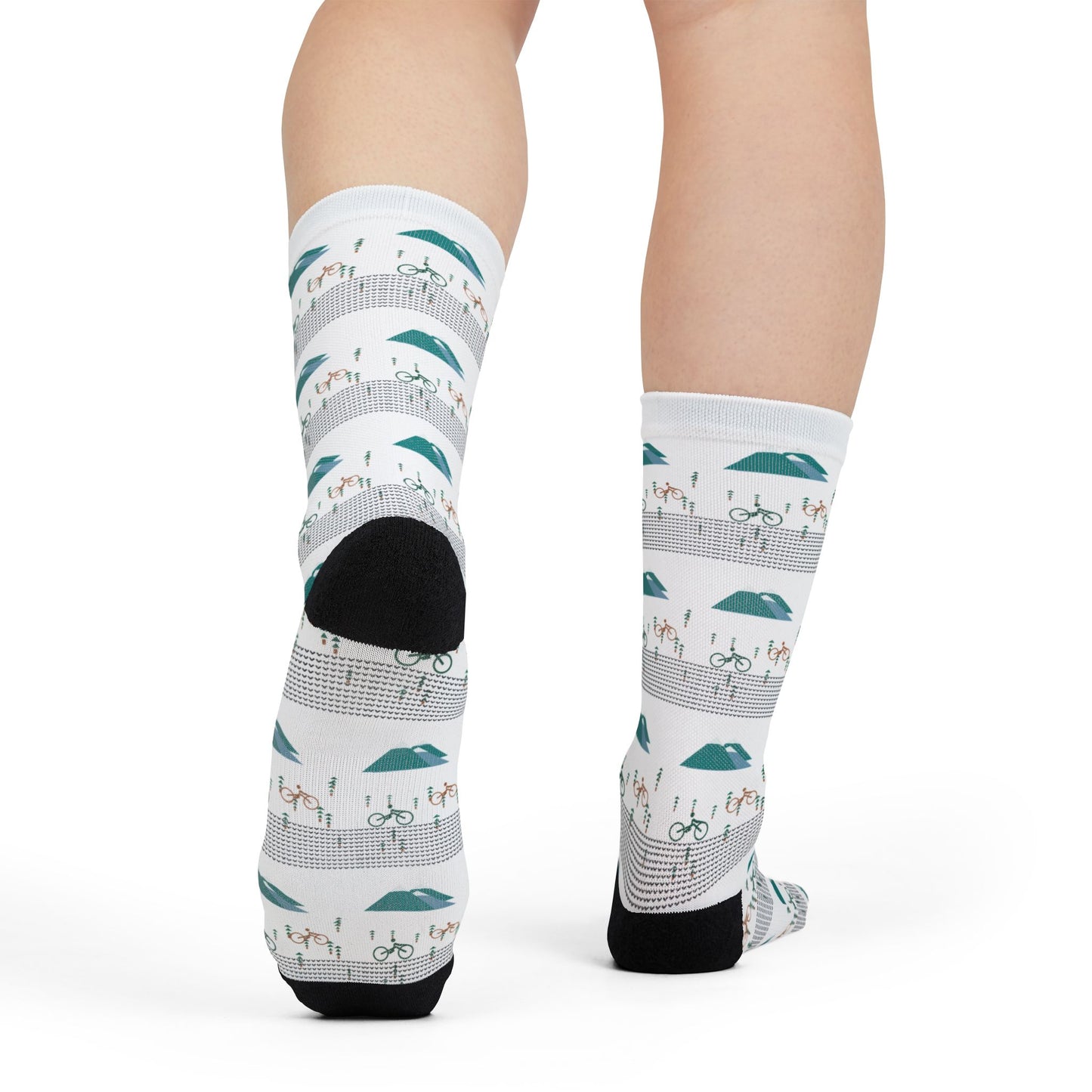 Nature-Inspired Crew Socks, Fun Gift for Outdoor Lovers, Cozy Footwear for Hiking, Unique Sublimation Socks, Casual Everyday Style